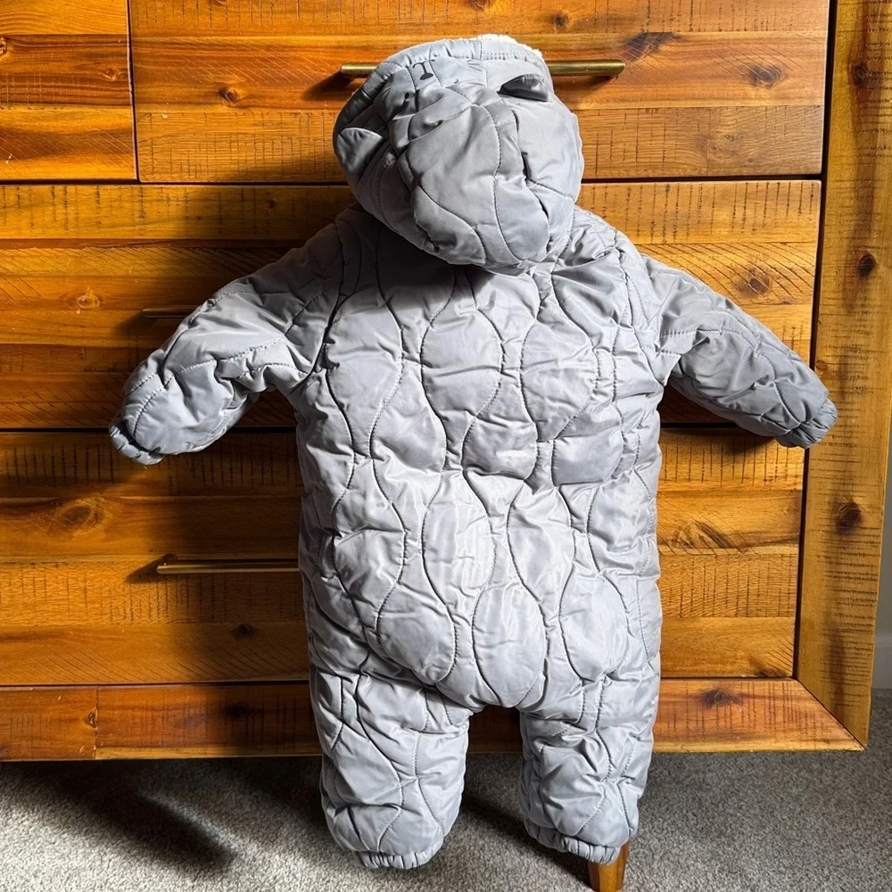 Zara Baby Cozy Gray Quilted Kids One Piece
